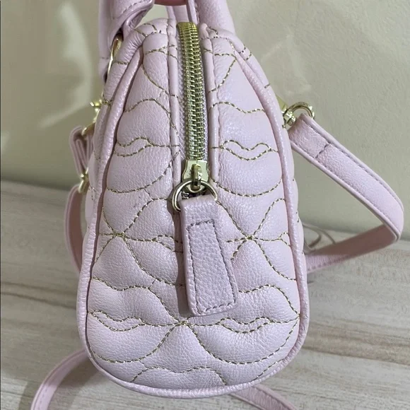 Betsey Johnson Pink Quilted crossbody small Bag with Tassel - Picture 3 of 9